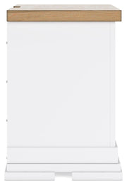 Ashbryn Queen Panel Storage Bed and 2 Nightstands in White/Natural - PKG016963