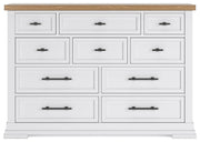 Ashbryn Queen Panel Storage Bed and Dresser in White/Natural - PKG016961