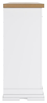Ashbryn Queen Panel Storage Bed and Dresser in White/Natural - PKG016961
