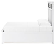 Ashbryn Queen Panel Storage Bed, Dresser and 2 Nightstands in White/Natural - PKG016962