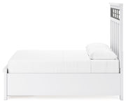Ashbryn Queen Panel Storage Bed with Mirrored Dresser and Chest in White/Natural from Ashley - Luna Furniture