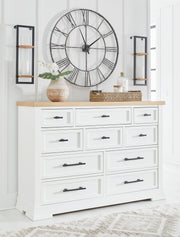 Ashbryn White/Natural Panel Storage Bedroom Set from Ashley - Luna Furniture