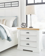 Ashbryn White/Natural Panel Storage Bedroom Set from Ashley - Luna Furniture