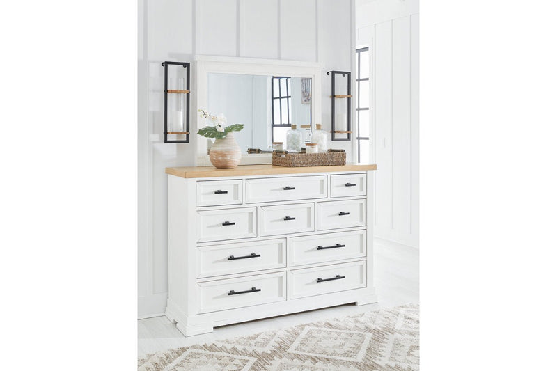 Ashbryn White/Natural Panel Storage Bedroom Set - Gate FurnitureBedroom Set