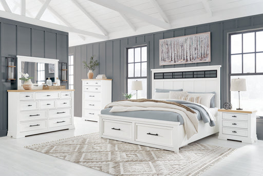 Ashbryn White/Natural Panel Storage Bedroom Set - Gate FurnitureBedroom Set