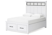 Ashbryn White/Natural Queen Platform Storage Bed - Gate FurnitureQueen Bed