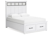 Ashbryn White/Natural Queen Platform Storage Bed - Gate FurnitureQueen Bed