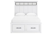 Ashbryn White/Natural Queen Platform Storage Bed - Gate FurnitureQueen Bed