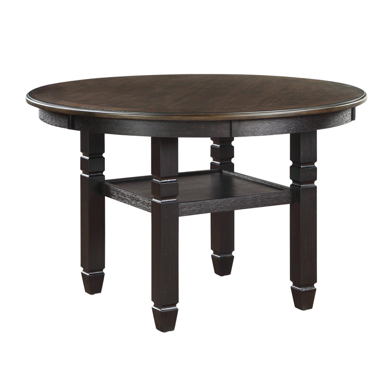 Asher Black/Brown Round 5 - Piece Dining Room Set - Gate FurnitureDining Room Set