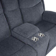 Asheville - Gray Manual Recliner Loveseat with Storage Console and Cup Holder - L613-L
