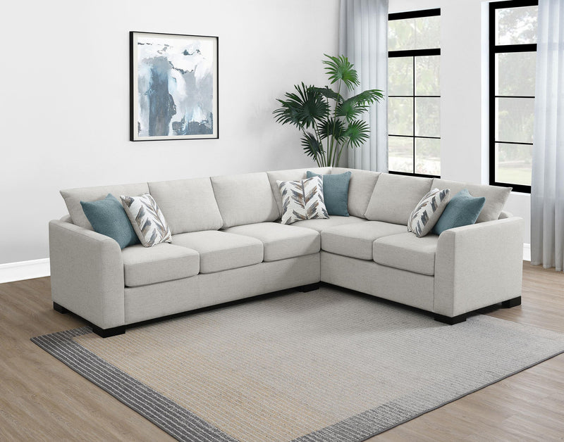 Ashford Chenille Upholstered Sleeper Sectional Sofa Greige - 500818
