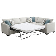 Ashford Chenille Upholstered Sleeper Sectional Sofa Greige - 500818