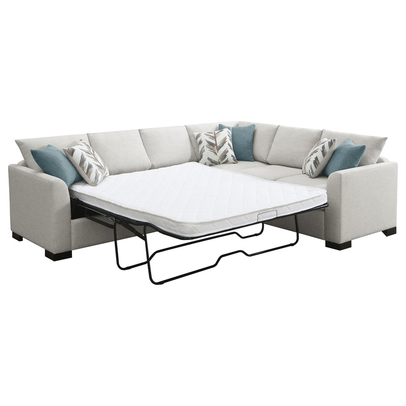 Ashford Chenille Upholstered Sleeper Sectional Sofa Greige - 500818