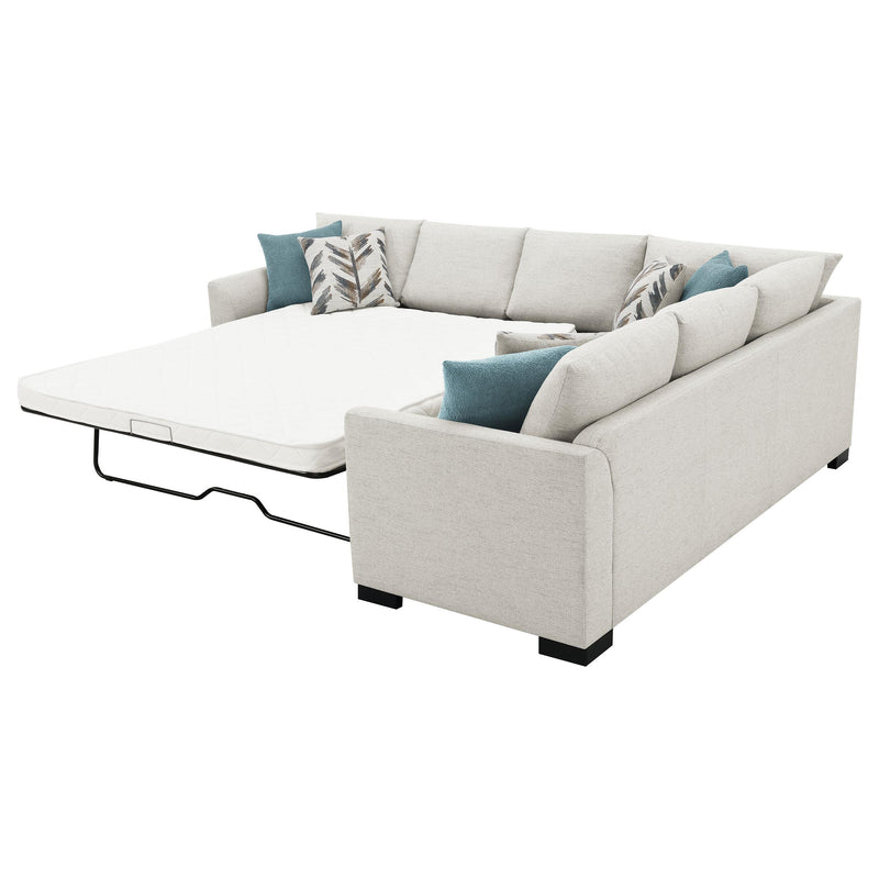Ashford Chenille Upholstered Sleeper Sectional Sofa Greige - 500818