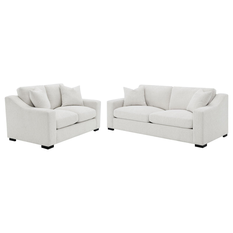 Ashlyn 2-piece Upholstered Track Arm Sofa Set Sand - 552091-S2