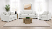 Ashlyn Fabric Upholstered Track Arm Accent Chair Sand - 552093