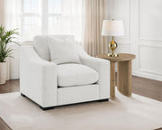 Ashlyn Fabric Upholstered Track Arm Accent Chair Sand - 552093
