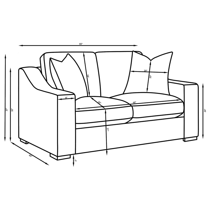 Ashlyn Fabric Upholstered Track Arm Loveseat Sand - 552092