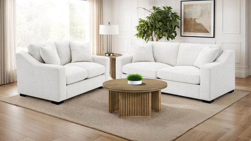 Ashlyn Fabric Upholstered Track Arm Loveseat Sand - 552092