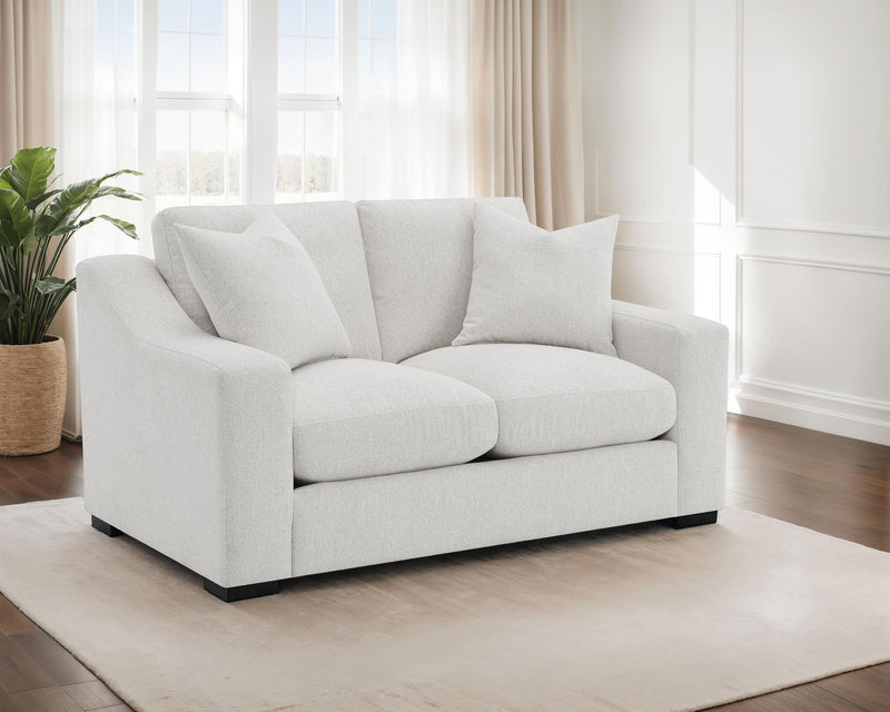 Ashlyn Fabric Upholstered Track Arm Loveseat Sand - 552092