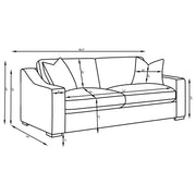 Ashlyn Fabric Upholstered Track Arm Sofa Sand - 552091