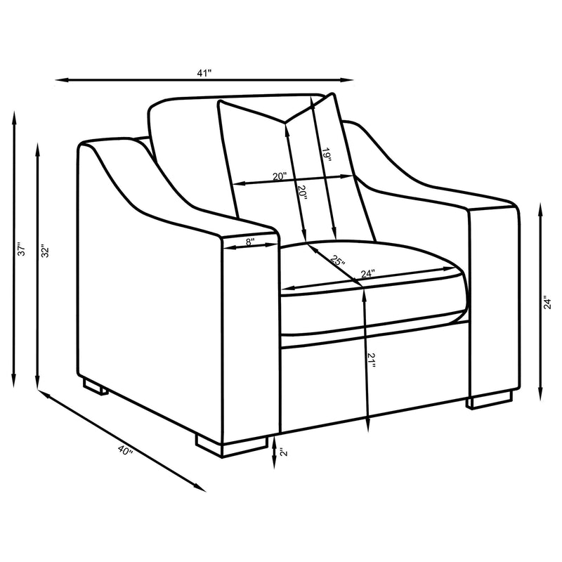 Ashlyn Upholstered Sloped Arm Accent Chair White - 509893