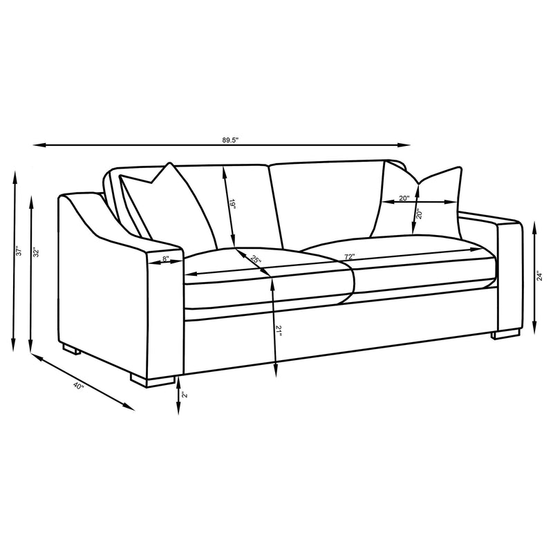 Ashlyn Upholstered Sloped Arm Sofa White - 509891