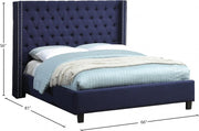 Ashton Linen Textured Full Bed Blue - AshtonNavy-F
