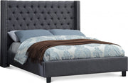 Ashton Linen Textured Full Bed Grey - Gate FurnitureFull Bed