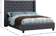Ashton Linen Textured Full Bed Grey - Gate FurnitureFull Bed