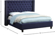 Ashton Linen Textured King Bed Blue - Gate FurnitureKing Bed