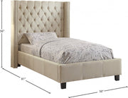 Ashton Linen Textured Twin Bed Beige - Gate FurnitureTwin Bed