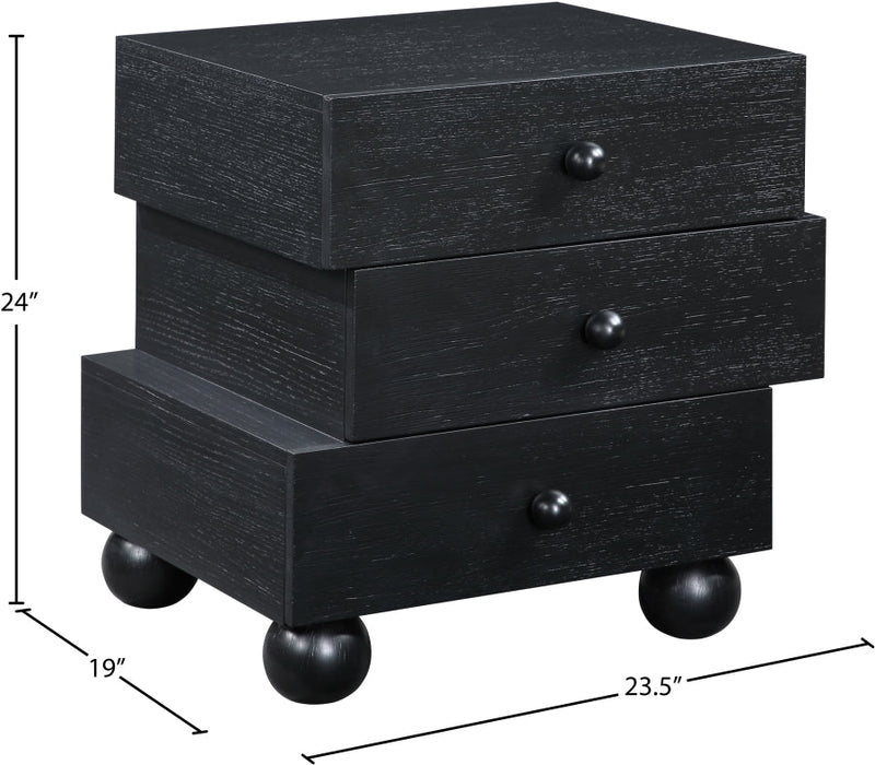 Askew Oak Veneer Nightstand in Black - 327Black-NS
