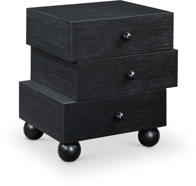 Askew Oak Veneer Nightstand in Black - 327Black-NS