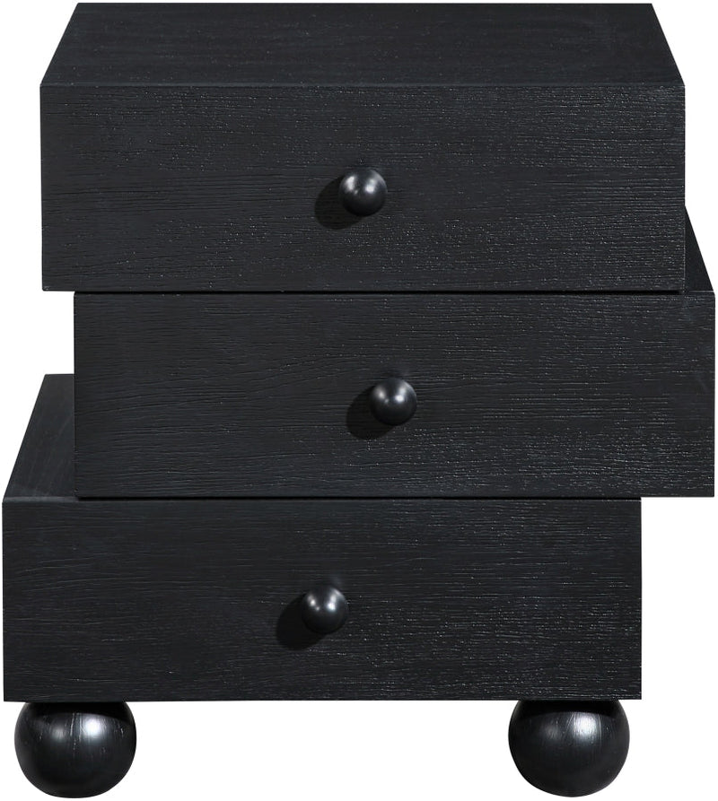 Askew Oak Veneer Nightstand in Black - 327Black-NS