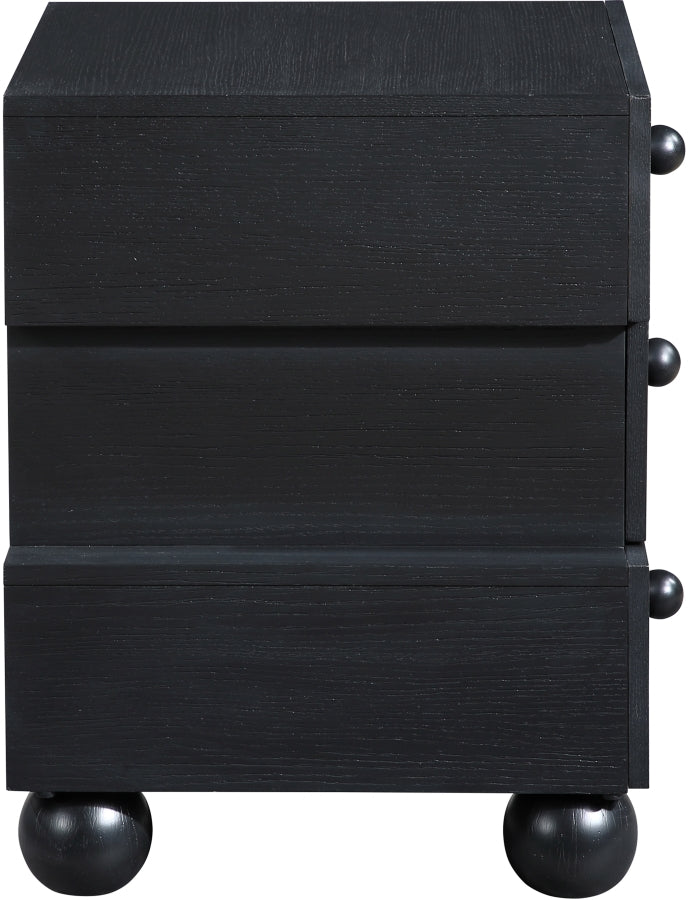 Askew Oak Veneer Nightstand in Black - 327Black-NS