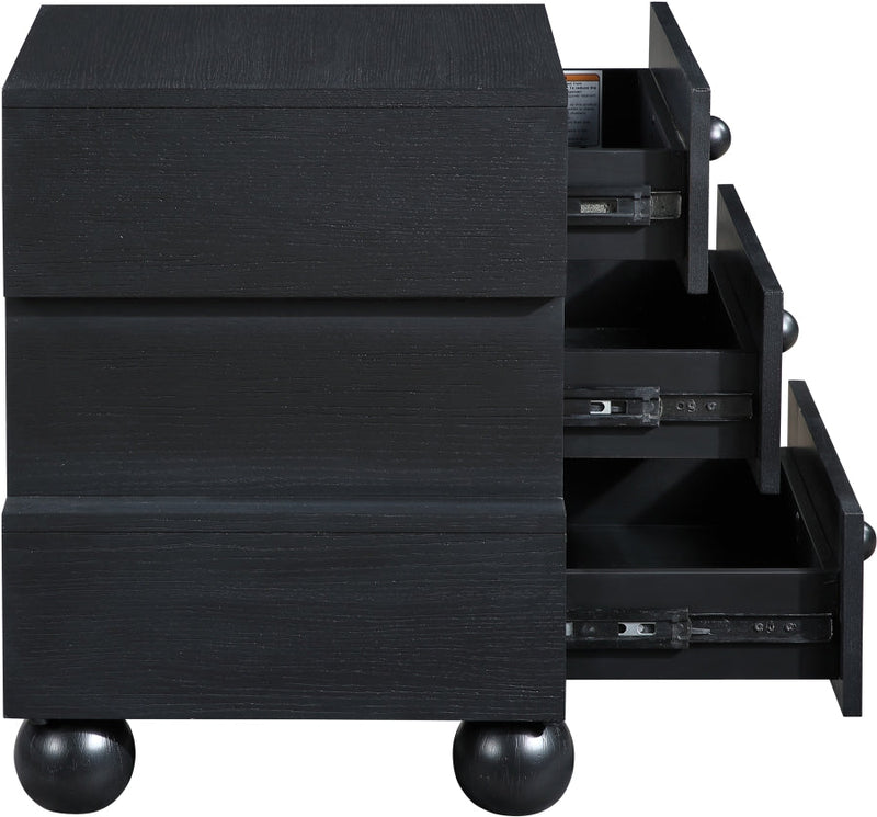 Askew Oak Veneer Nightstand in Black - 327Black-NS