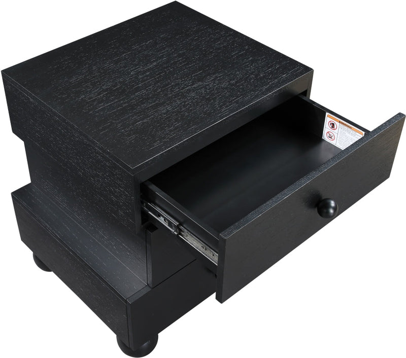 Askew Oak Veneer Nightstand in Black - 327Black-NS