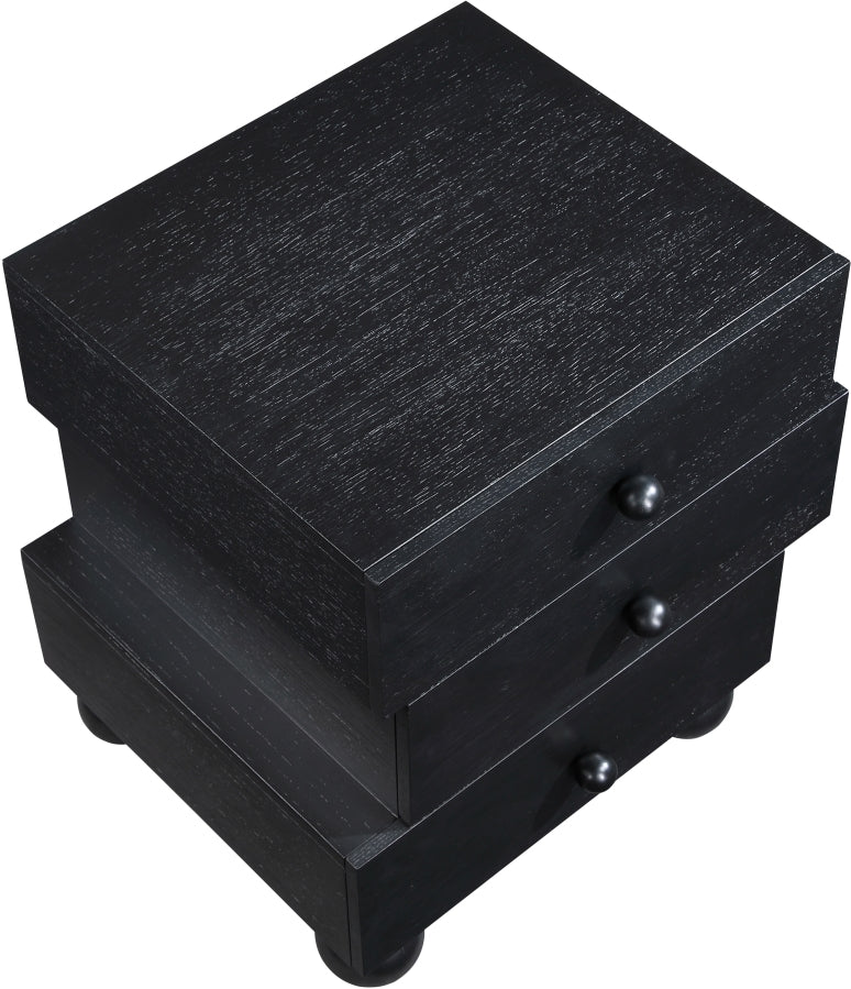 Askew Oak Veneer Nightstand in Black - 327Black-NS