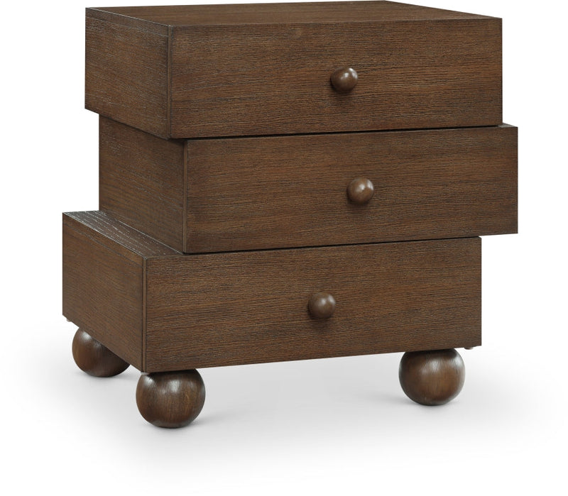 Askew Oak Veneer Nightstand in Brown - 327Brown-NS
