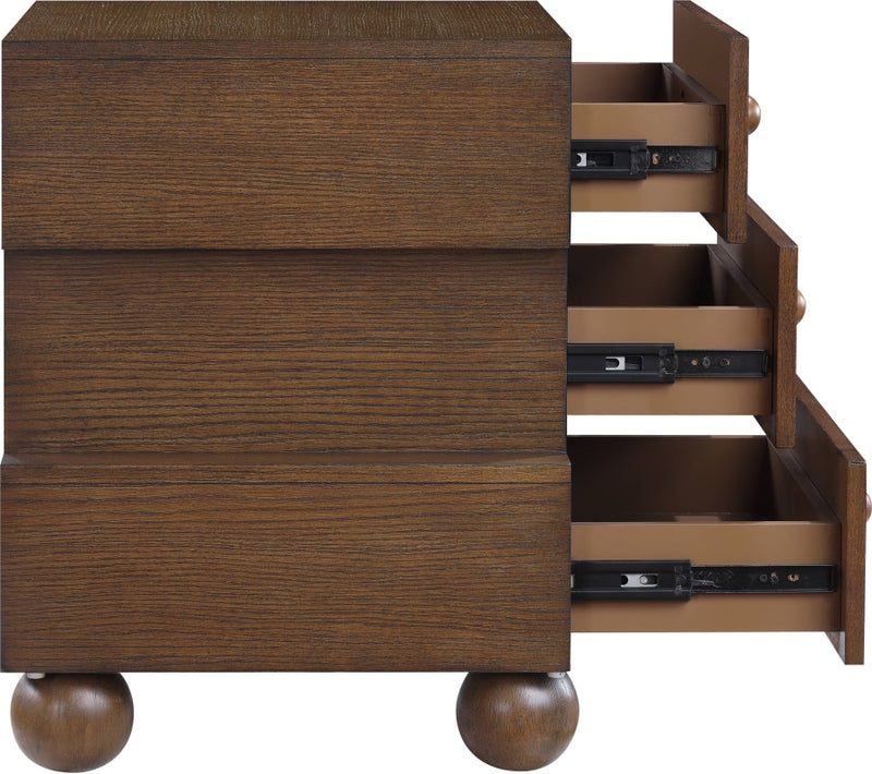 Askew Oak Veneer Nightstand in Brown - 327Brown-NS