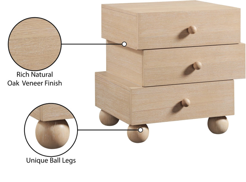 Askew Oak Veneer Nightstand in Natural - 327Natural-NS
