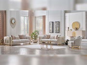 Asos 4-pieces (2 Sofa & 2 Chair) Livingroom in Cream - 200-SAN-ASO-3311