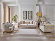 Asos 4-pieces (2 Sofa & 2 Chair) Livingroom in Cream - 200-SAN-ASO-3311