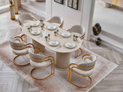 Asos Diningroom (Consol With Mirror & Dining Table & 6 Dining Chair) - 200-SAN-ASO-DT-6-SET