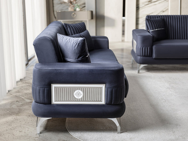 Aspendos 3-pieces (Sofa & Loveseat & Chair) Livingroom Set in Anthracite - 200-ST-ASP-ANKA154-321