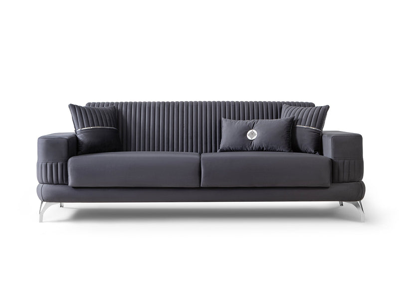 Aspendos 3-pieces (Sofa & Loveseat & Chair) Livingroom Set in Anthracite - 200-ST-ASP-ANKA154-321