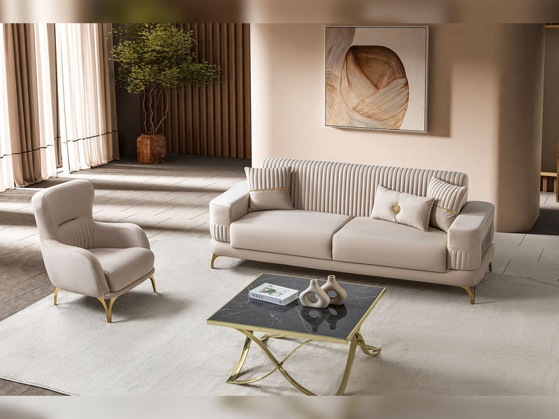 Aspendos 3-pieces (Sofa & Loveseat & Chair) Livingroom Set in Anthracite - 200-ST-ASP-ANKA154-321