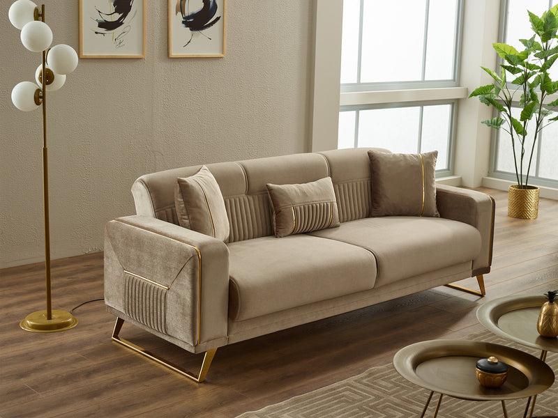 Astera Convertible Loveseat in Grey - 200-SIM-AST-VELVET412-2