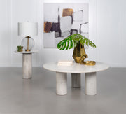 Astoria Round Genuine Marble Coffee Table White - 709668